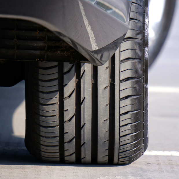 Close up of a car tire

Description automatically generated